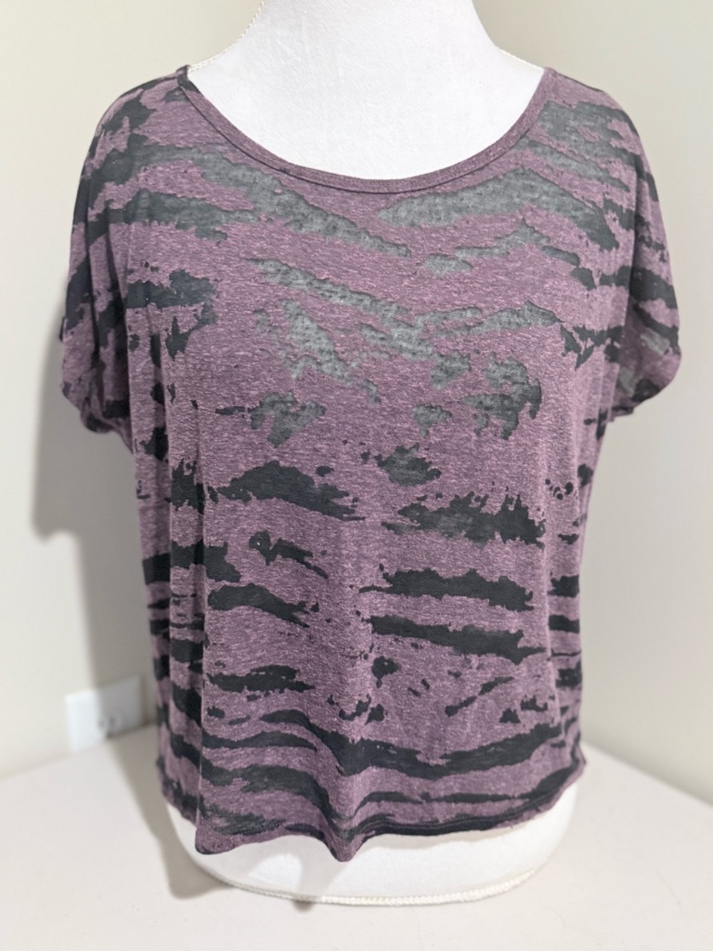 Forever 21 Purple and Charcoal Marled Short Sleeve Tee